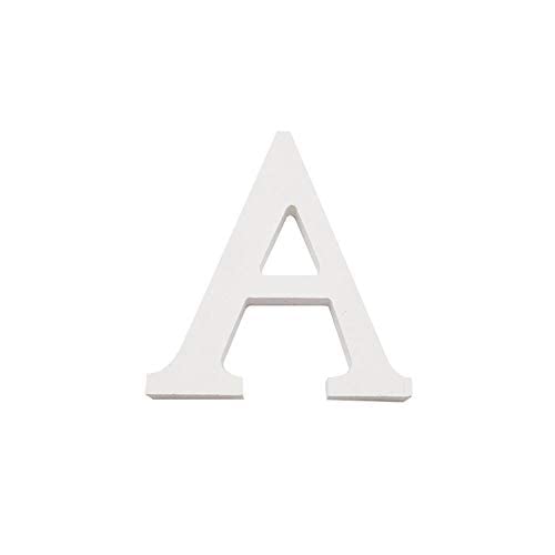 Letras y Números de Madera Blanca Alfabeto para Decoración Altura 15cm (A)