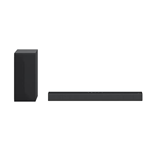 LG S40Q - Barra de Sonido Inteligente, 300W, 2.1 Canales, Sonido Envolvente Dolby Digital con Bajos Potentes, Amplia Conectividad, HDMI, Bluetooth, USB, Entrada Óptica y App Android/iOS, Color Negro