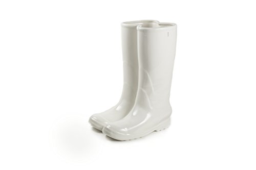 SELETTI 36 cm de Alto, Porcelana Rainboots – Paragüero, Color Blanco
