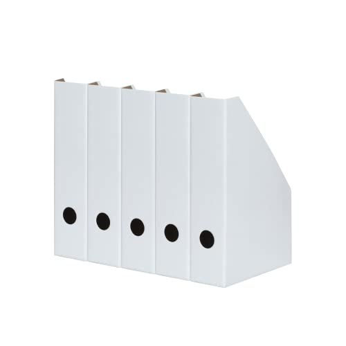 Landre - Colector de pie (A4, cartón resistente, 7 cm de ancho, 5 unidades), color blanco
