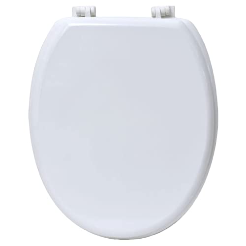 TIENDA EURASIA® Tapa de WC Universal - Color Liso - Tapa Fabricada en MDF con Bisagras de Plastico - Medida 43,5 x 37,5 cm (4101100 - Blanco)
