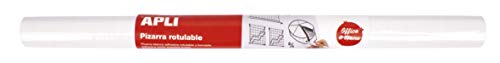 APLI 100360 - Rollo adhesivo de pizarra - Fácil de cortar y adherir - Blanco - 2 x 1 m