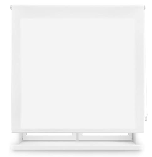 Blindecor Ara | Estor Enrollable Translúcido Liso | Blanco Roto, 160 x 175 cm (ancho x alto) | Tamaño de la Tela 157 x 170 cm | Estores para Ventanas