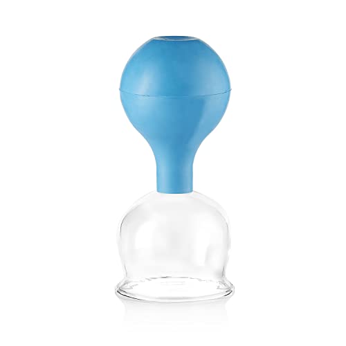 Pulox - Ventosa de cristal de vidrio auténtico, varios tamaños y colores (62 mm, color azul)