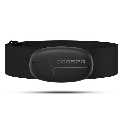COOSPO H6 Banda de Frecuencia Cardiaca Bluetooth 4.0 Ant+ Monitor Sensor de Frecuencia Cardíaca Compatible con CoospoRide, Wahoo, Adidas Run, Rouvy, Pulsoid