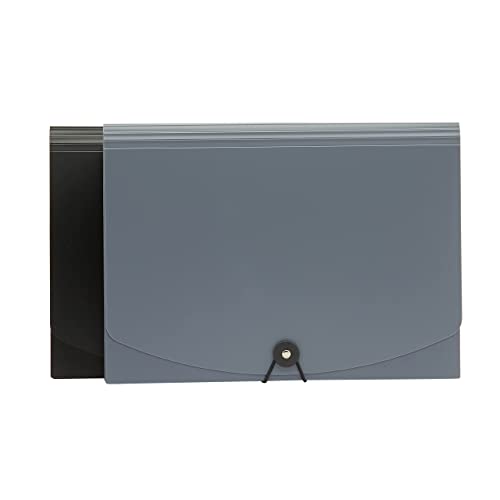 Amazon Basics - Carpeta acordeón, tamaño A4 (2 unidades), color negro/gris