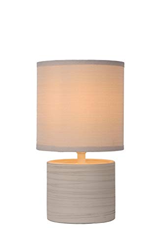 LUCIDE GREASBY - Lámpara de mesa - Ø 14 cm - 1xE14 - Beige, 1 x 1 x 26 cm