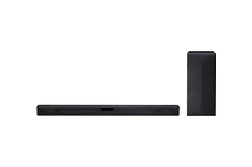 LG SN4 - Barra de Sonido, 2.1 con 300 W de Potencia, DTS Virtual:X, Subwoofer Inalámbrico, Multi Bluetooth 4.0, HDMI, USB y Entrada Óptica, Amplia Conectividad, El Sonido Absoluto, Color Plata