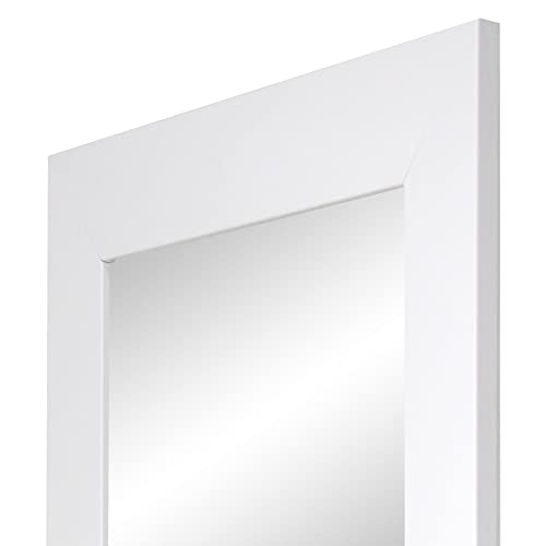 Espejo de Pared Fabricado en España- Varios Tamaños y Colores - Espejo Vestidor, Salón, Baño, Entraditas- Modelo MDF8 (Blanco, 65x165 cm)