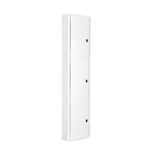 Tatay Armario plástico Vertical, Color Blanco, 3 Puertas sin pomos, y 2 estantes Interiores Removibles. Medidas 22x10x90,5cm