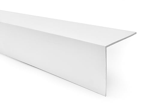 Quest - Perfil de ángulo, de plástico PVC, autoadhesivo, protección de bordes, esquinas y listones angulares, 25x25 mm, 150 cm, blanco