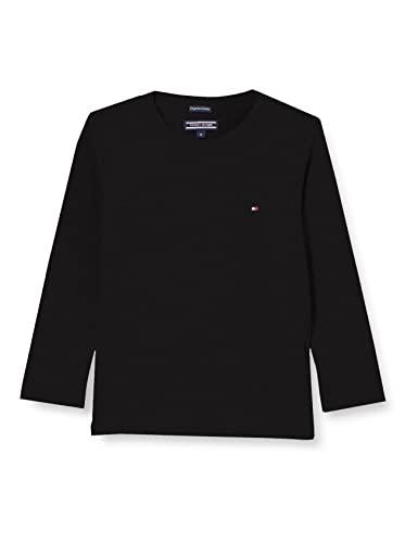 Tommy Hilfiger Boys Basic Cn Knit L/s Camiseta, Negro (Meteorite 055), 164 (Talla del Fabricante: 14) para Niños