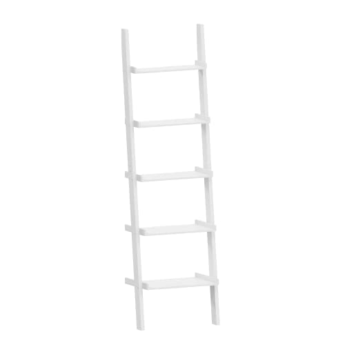 Marca Amazon - Movian - Estantería en escalera con 5 estantes, 32,5 x 56 x 189 cm, blanco