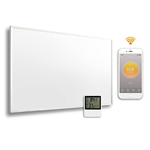 Calefacción por infrarrojos de 700 W con WiFi, termostato integrado, sensor de temperatura, panel calefactor de pared por infrarrojos, ahorro de energía