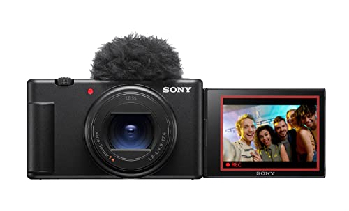 Sony ZV-1 II Cámara vlogging (Pantalla de ángulo Variable para vlogging, Objetivo Zoom Gran Angular, vídeo 4K, micrófono multidireccional) Negro