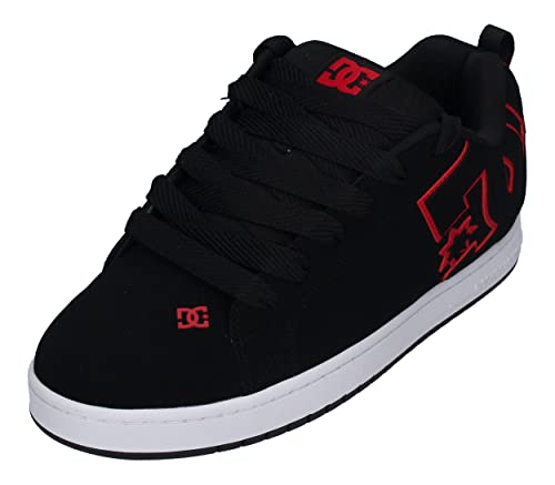 DC Shoes Court Graffik, Zapatillas Hombre, Negro, Rojo y Blanco, 45 EU