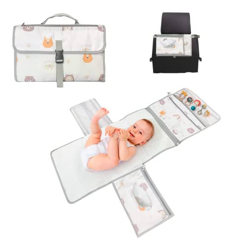 DELISENTI Cambiador bebe portatil impermeable XL + BABERO con diseño para  bebe - Cambiador bebe plegable impermeable - Detalles para bebe recien  nacido originales - Bolso portatil para viaje (DINO) : : Bebé