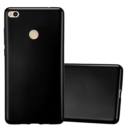 Cadorabo Funda para Xiaomi Mi MAX 2 en Metallic Negro - Cubierta Proteccíon de Silicona TPU Delgada e Flexible con Antichoque - Gel Case Cover Carcasa Ligera