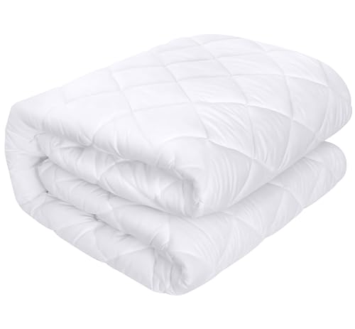 Utopia Bedding Protector de colchón Acolchado 150x200 cm, Microfibra, Transpirable, Funda para colchon estira hasta 38 cm de Profundidad (Cama 150, Blanco)