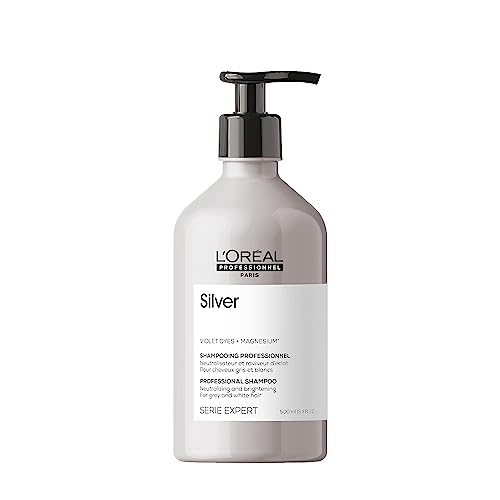 L'Oréal Professionnel, Champú Neutralizador Para pelo gris, blanco o rubio claro, Silver, SERIE EXPERT, 500ml
