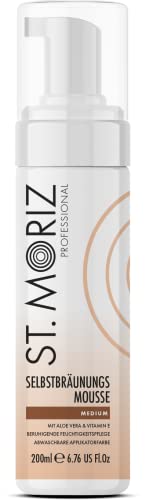 St. Moriz mousse profesional autobronceador con aloe vera y vitamina E, vegano medio (200 ml)