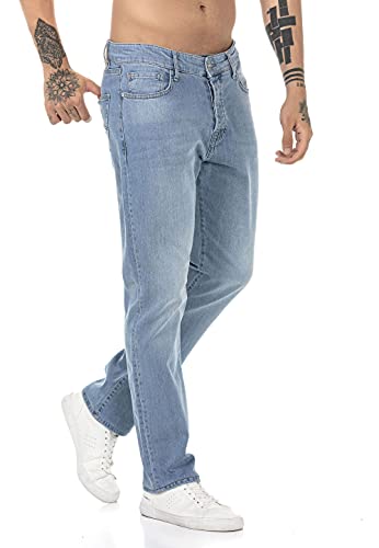 Redbridge Vaqueros para Hombre Jeans Denim Pants Estilo Straight Cut Azul Claro W36L32