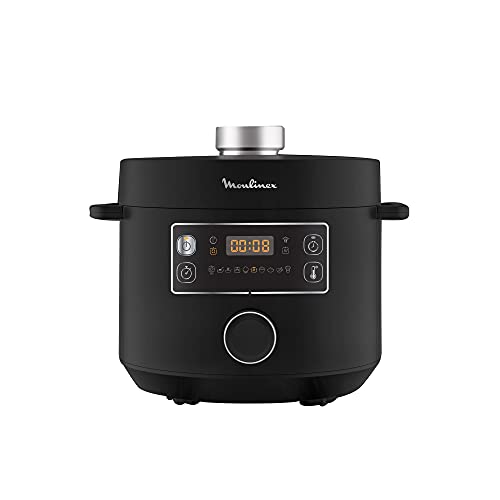 Moulinex Epic Turbo Cuisine CE7548 - Olla a presión eléctrica 1090 W, 10 programas automáticos, modo chef, cestillo de cocción al vapor, temporizador hasta 12 horas y mantiene 24 horas caliente