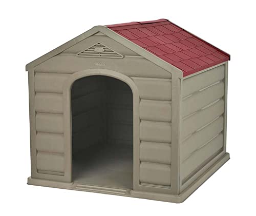 KG KITGARDEN, Caseta de jardín para perro mediano/pequeño, Beige/Terracota, Kennel Small, 61 x 68 x 59 cm
