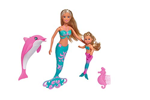 Simba- Steffi Love Evi y Amigos Muñeca maniquí sirena con minimuñeca y delfín, Color (105733336) , color/modelo surtido