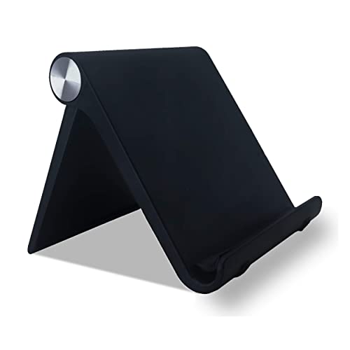Soporte Universal Reforzado Ajustable para Móvil Lector Libros Electrónico Tablet 4”-10.4” Multiángulo 0-100 Grados Diseño de Mesa Compatible con Apple (iPhone-iPad) Samsung Huawei Xiaomi (NEGRO)