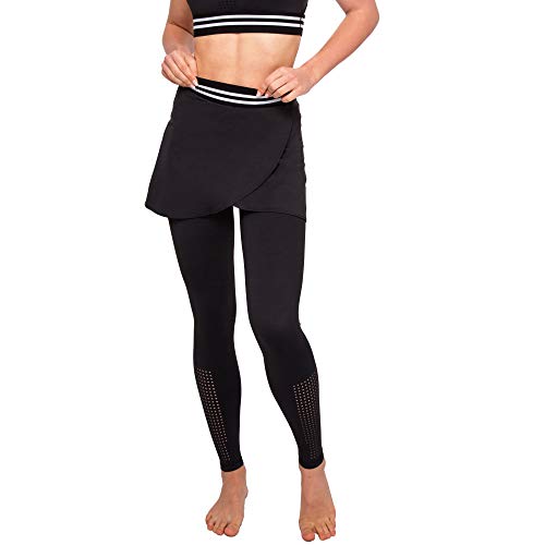 VeoFit Legging Deportivo con Falda para Mujer – Falda Pantalón de Yoga, Pilates, Fitness, Running, Tenis- Cómodo, Transpirable, Opaco, de Cintura Alta y Bolsillo - Diseño francés -M