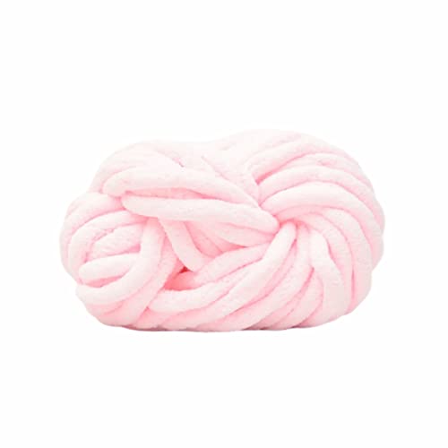 Maxee Ovillo de lana gruesa de 250 g, lana gruesa para tejer brazos, suave, hilo de lana suave XXL, para ganchillo para mantas, cojín decorativo, color rosa claro