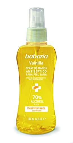 Babaria Vainilla Y Argan Gel De Manos Higienizante Spray Piel Seca 70% Alcohol, Argan Oil, 100 Mililitro