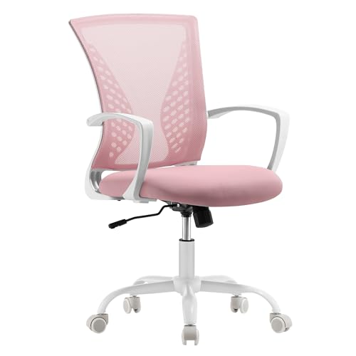 SONGMICS Office Chair, Rosa Jalea, 49 51 (96-104) cm
