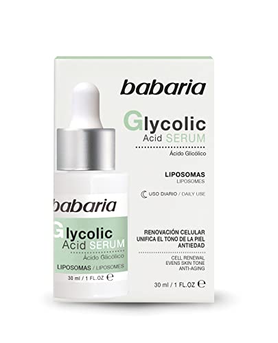 Babaria - Serum Facial Ácido Glicólico - Serum facial antiarrugas, hidratación profunda y efecto antioxidante - 30 ml
