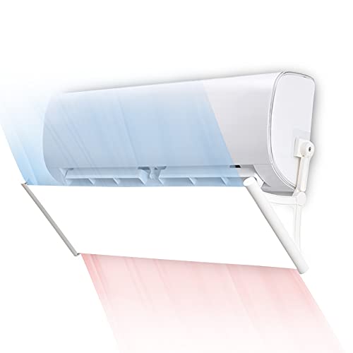 Deflector de aire acondicionado de pasta antihuellas, retráctil hasta 125 cm, sin necesidad de taladrar, parabrisas de aire acondicionado, color blanco