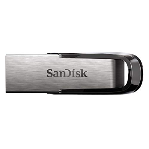 SanDisk Ultra Flair Memoria flash USB 3.0 de 64 GB, con carcasa de metal duradera y elegante y hasta 150 MB/s de velocidad de lectura, Color negro/plateado