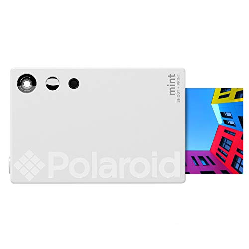 Polaroid Mint Cámara Digital de impresión instantánea con tecnología ZINK sin Tinta (Blanco) Impresiones en Papel fotográfico Zink 2x3 con Base Adhesiva