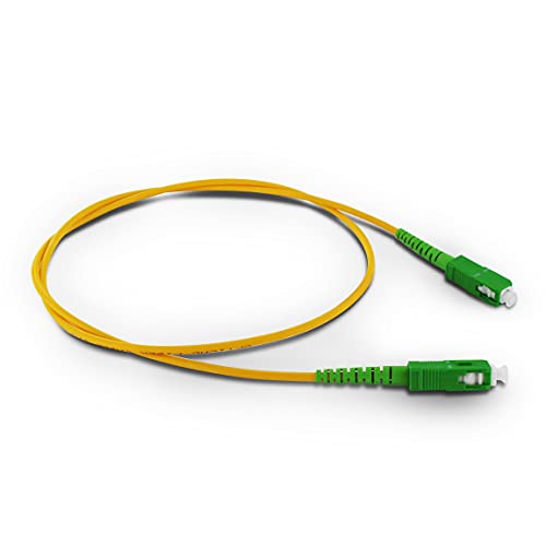 Metronic 370233 - Cable de fibra óptica para router, latiguillo Monomodo FTTH-9/125-G657A2-SC/APC-SC/APC-Compatible mayoría operadores: Movistar, Jazztel, Vodafone, Orange, 0,80 metros