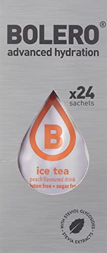 Bolero Bebida Instantánea sin Azúcar, Sabor Té Melocotón - Paquete de 24 x 8 gr - Total: 192 gr