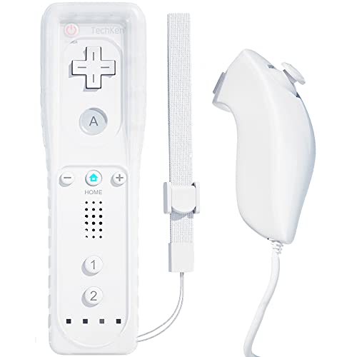 TechKen Wii mando a distancia con controlador Nunchuck Wii con mando a distancia Nunchuk Wii Wii Vernbedinung Reemplazo Controlador para Wii (controlador sin Motion Plus)