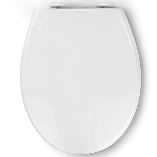 Pipishell Asiento de Tapa wc, Tapas WC de inodoro con cierre suave Tapa WC de universel con un Botón de Liberación Rápida, Top Fixing O-Shaped