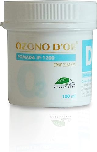 OZONO D'OR - Pomada Desinfectante, Cicatrizante y Regeneradora 100% Natural ECO con Ozono IP-1200 Para Piel Atópica, Psoriasis, Dermatitis, Quemaduras, Hemorroides | Crema Sabañones