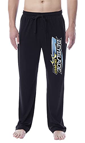 Beyblade Burst - Pantalones de pijama para hombre con logotipo de anime, Negro, M
