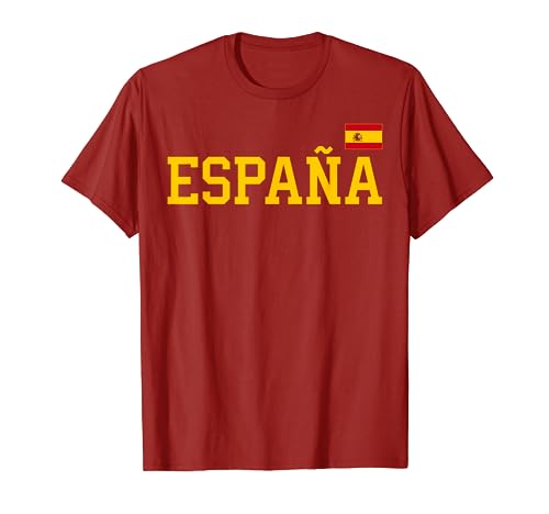 Camiseta España Mujer Hombre Niños Bandera Española Rojo España Camiseta