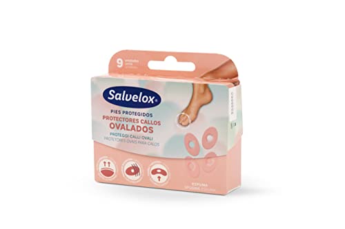 Salvelox ® | Protectores para callos | Protectores ovalados para callos de espuma para aliviar instantáneamente el dolor de los callos | 9 Unidades