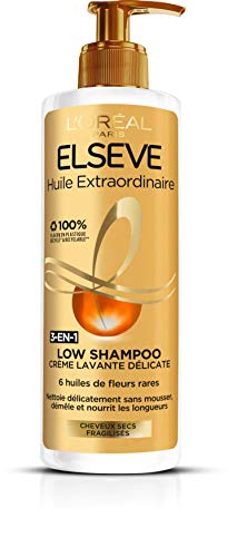 L'Oréal Paris Elsève Low Shampoo Crème Lavante Nutritive pour Cheveux Secs 400 ml