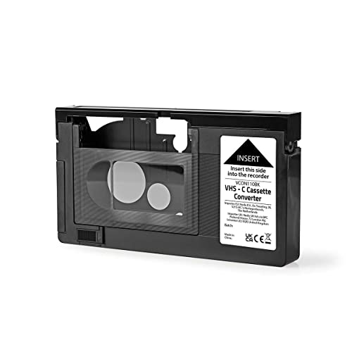NEDIS Conversor VHS Conversión: VHS-C a VHS, Plug and Play, Negro