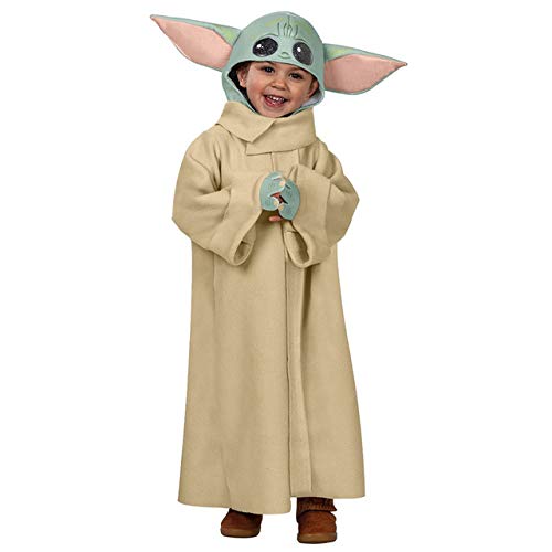 Disfraz infantil de Star Wars Yoda Baby Yoda Jedi Master Alien Cos juego de rol (sombrero + ropa, M (5 ~ 7 años))