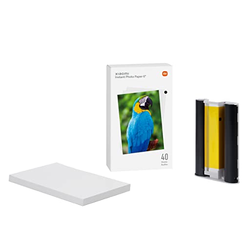 Xiaomi Instant Photo Paper 6' - Papel Fotográfico para Impresora Xiaomi Instant Photo 1S 40 Unidades, blanco (Versión ES + 3 años de garantía)